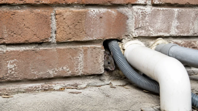 Pipe and cables gaps that could allow rodents to enter