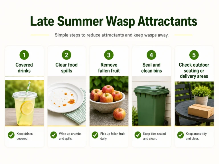 Checklist of common food and waste sources that attract wasps